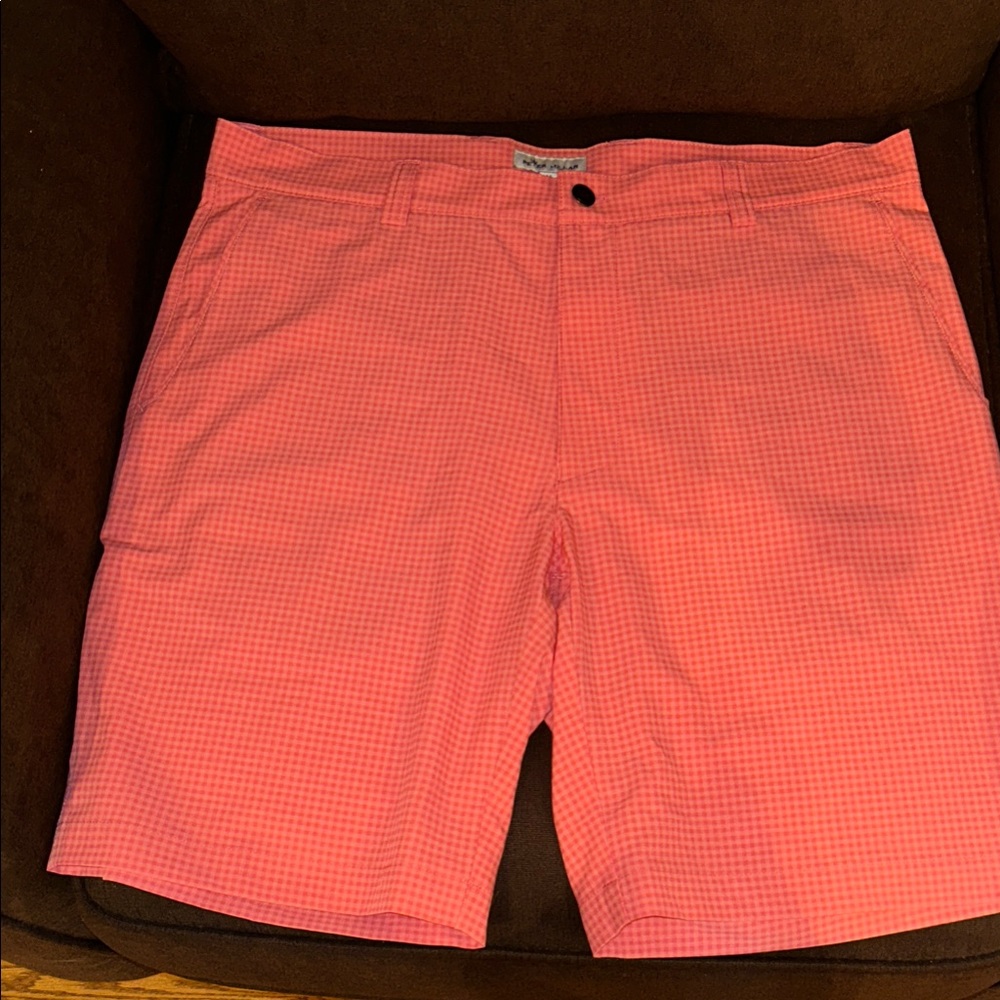 Peter Millar Coral Checkered Men's Shorts